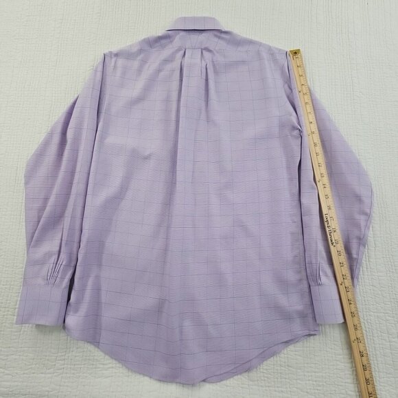 Brooks Brothers Regent Shirt Size 15 1/2 - 4/5 Lilac Windowpane Non-Iron EUC - Picture 13 of 16